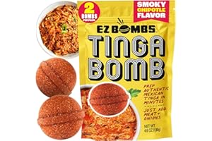 EZ Bombs Tinga Bomb Smoky Chipotle Seasoning, Pack of 2 - Authentic Mexican Seasoning Tinga Spice for Shredded Chicken, Tacos, Tostadas, Marinades, and Stews - Bold, Spicy & Tangy Flavor