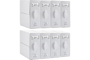 STOZU 8 Pack Bed Sheet Organizers, Foldable Linen Closet Organizers and Storage, Closet Cube Organizer, Twin/Full Size, Off-White