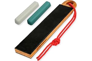 BeaverCraft Leather Strop for Knife Sharpening LS9P02 - Stropping Kit with Polishing Compound - Leather Knife Sharpener - Hon