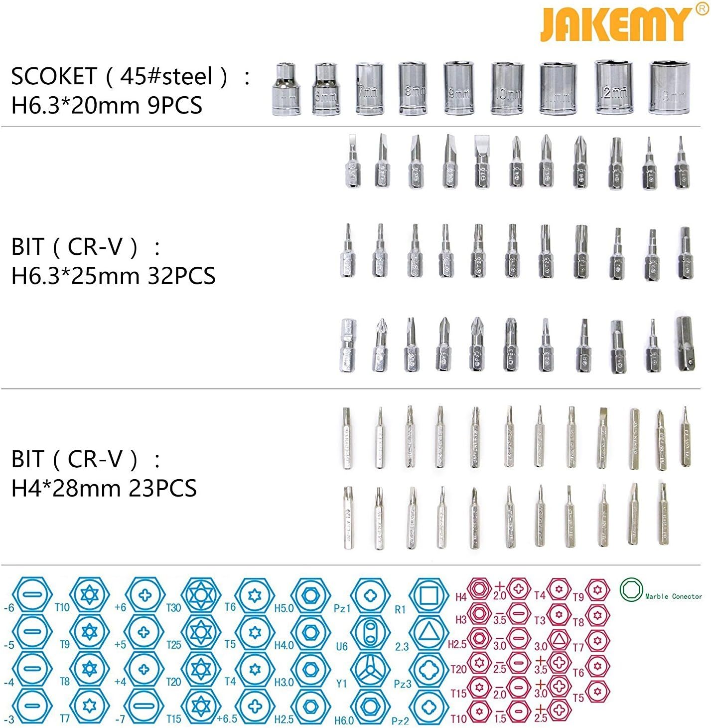 Jakemy Home Rotatable Ratchet Screwdriver Set, 69 in 1 Household Repair Toolkit, Disassemble Magnetic Kit for Furniture/Car/Computer/Electronics Maintenance: Home Improvement