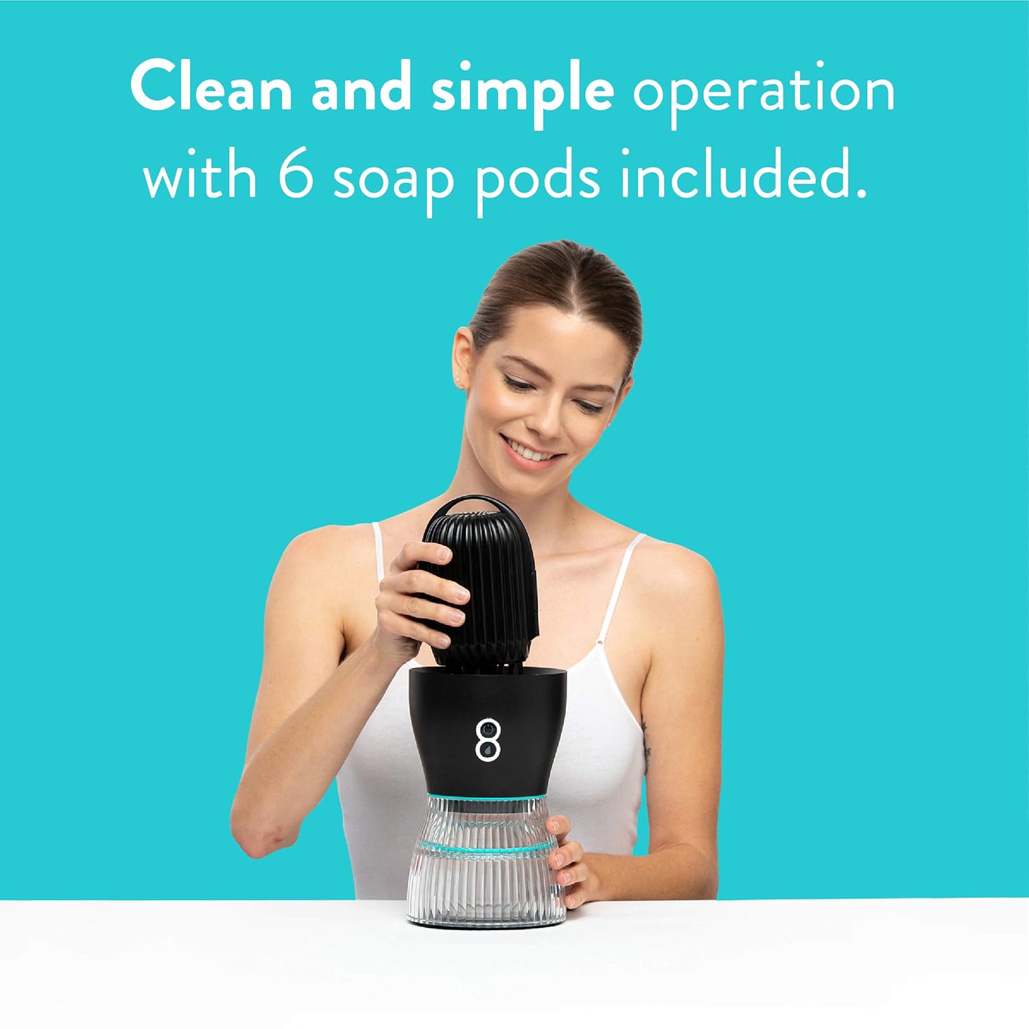 TAO Clean Sonic Makeup Brush Cleaner – Black – Makeup Brush Cleaner with Sonic Technology, Includes 6 Multi-use TAO Clean Sonic Makeup Brush Cleaner Soap Pods – Clean 6 makeup brushes in 2 minutes: Beauty