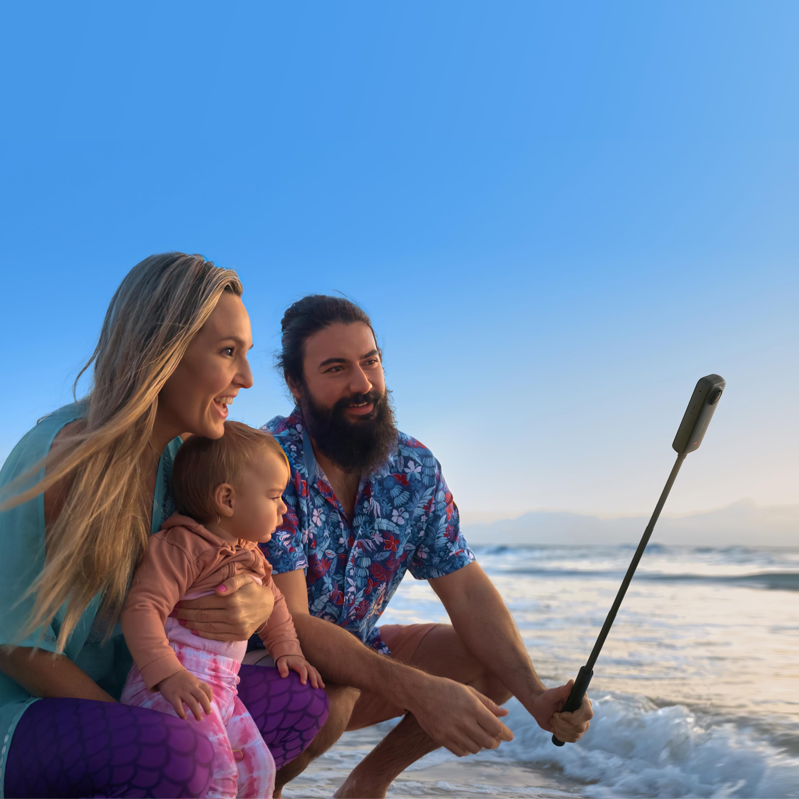 Insta360 85cm Invisible Selfie Stick, Aluminum Alloy Invisible Pole, Removable Grip Sleeve, Compatible with Insta360 Ace, Ace Pro, Ace Pro 2, GO 3, GO 3S, GO Ultra, ONE X2, X3, X4, X5