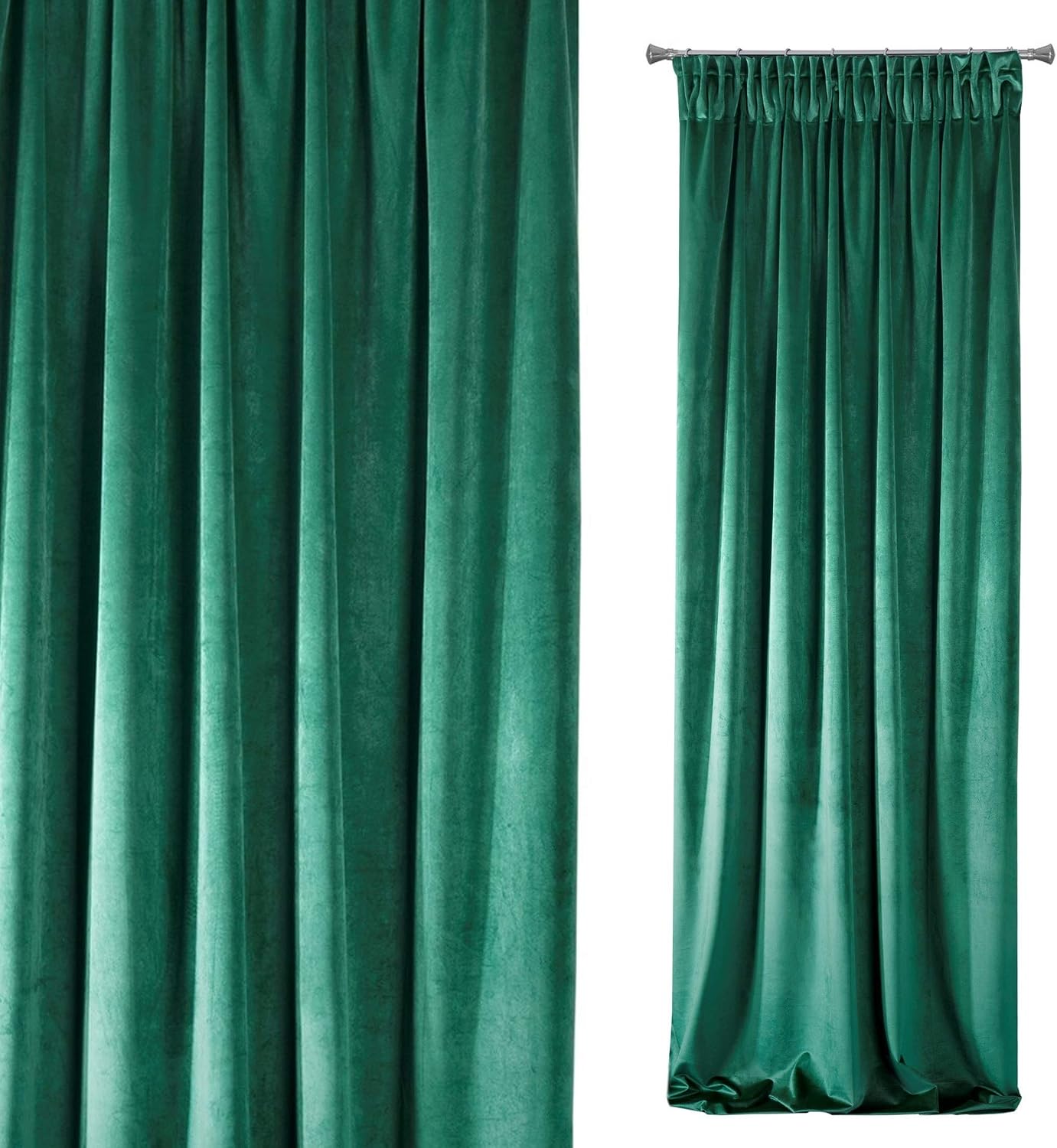 Eurofirany VILLA Soft Plain Opaque Velvet Curtain with Tape For Rail, 1 Unit - Image 4