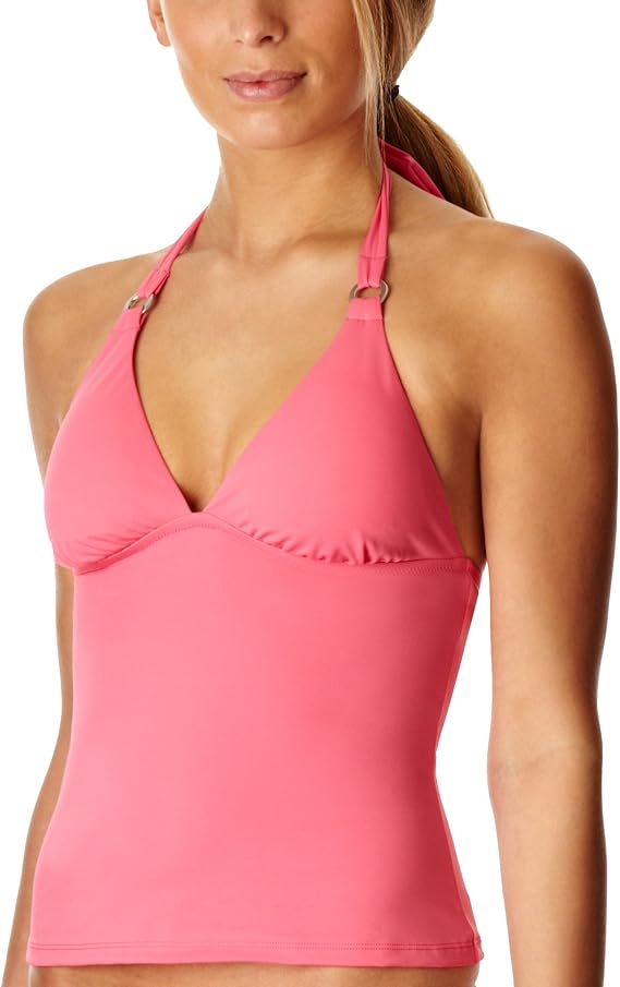 Marie Meili Hot Pink Swimwear Halter Tankini Women's Tankini Hot Pink 10 Amazon.co.uk Clothing