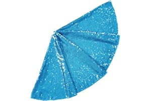 ShinyBeauty Aqua Christmas Tree Skirt 48 Inch Glitz Turquoise Sequin Christmas Tree Skirt Tree Skirt Ornaments Decoration-0917E