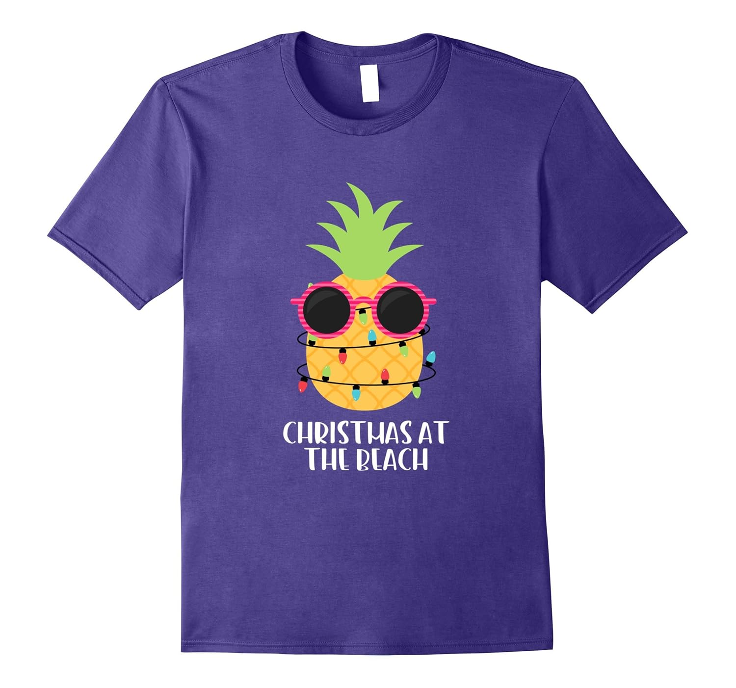 Christmas At The Beach Pineapple Lights Women's T-Shirt Gift-ANZ