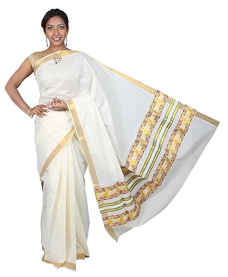 selvamani tex cotton kerala kasavu zari saree with blouse