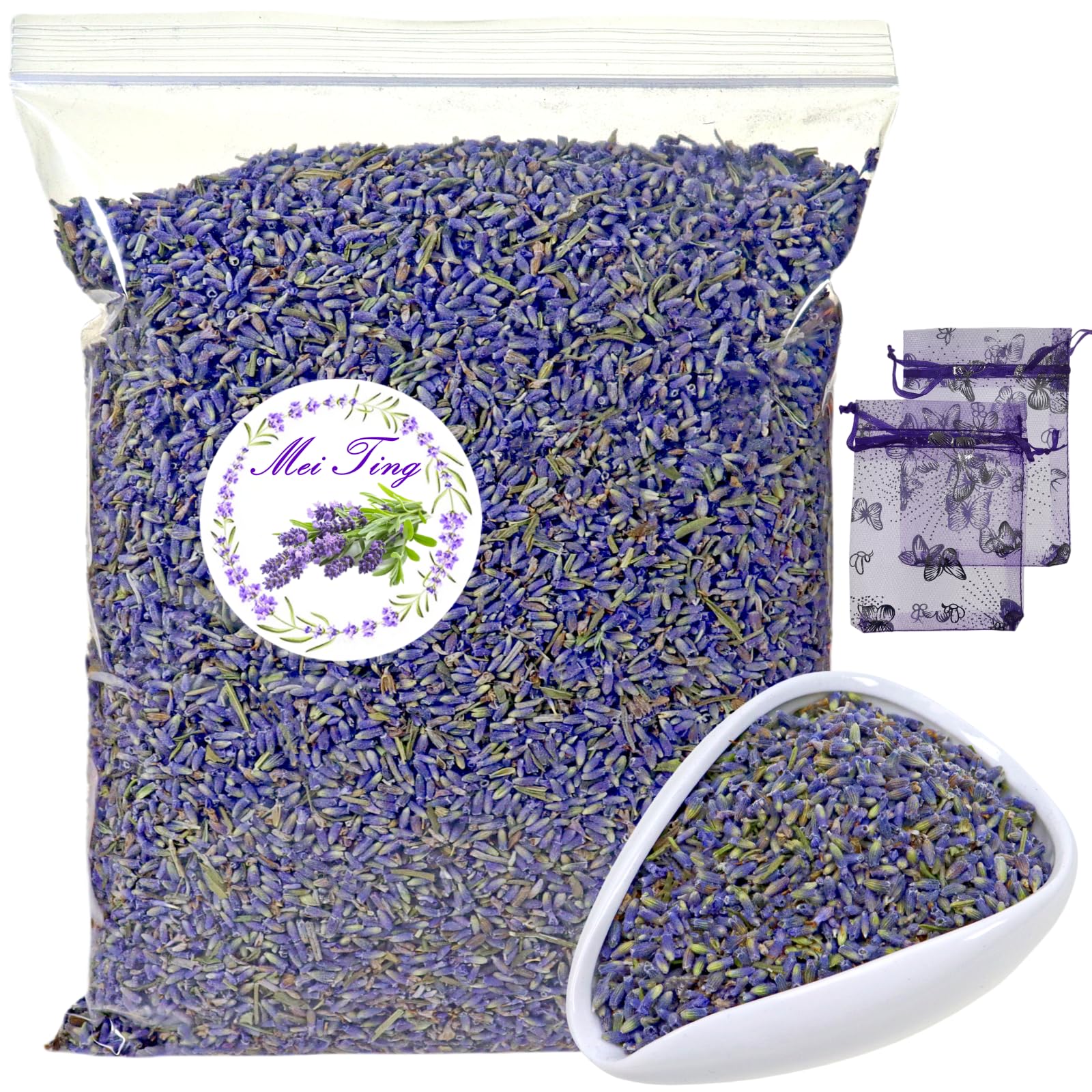 Dried Lavender Flowers 7oz/200g - Large Bag 100% Natural Bulk Lavender Buds for Wedding Decor, Crafts, Soap Making, Sachets, Candle Supplies