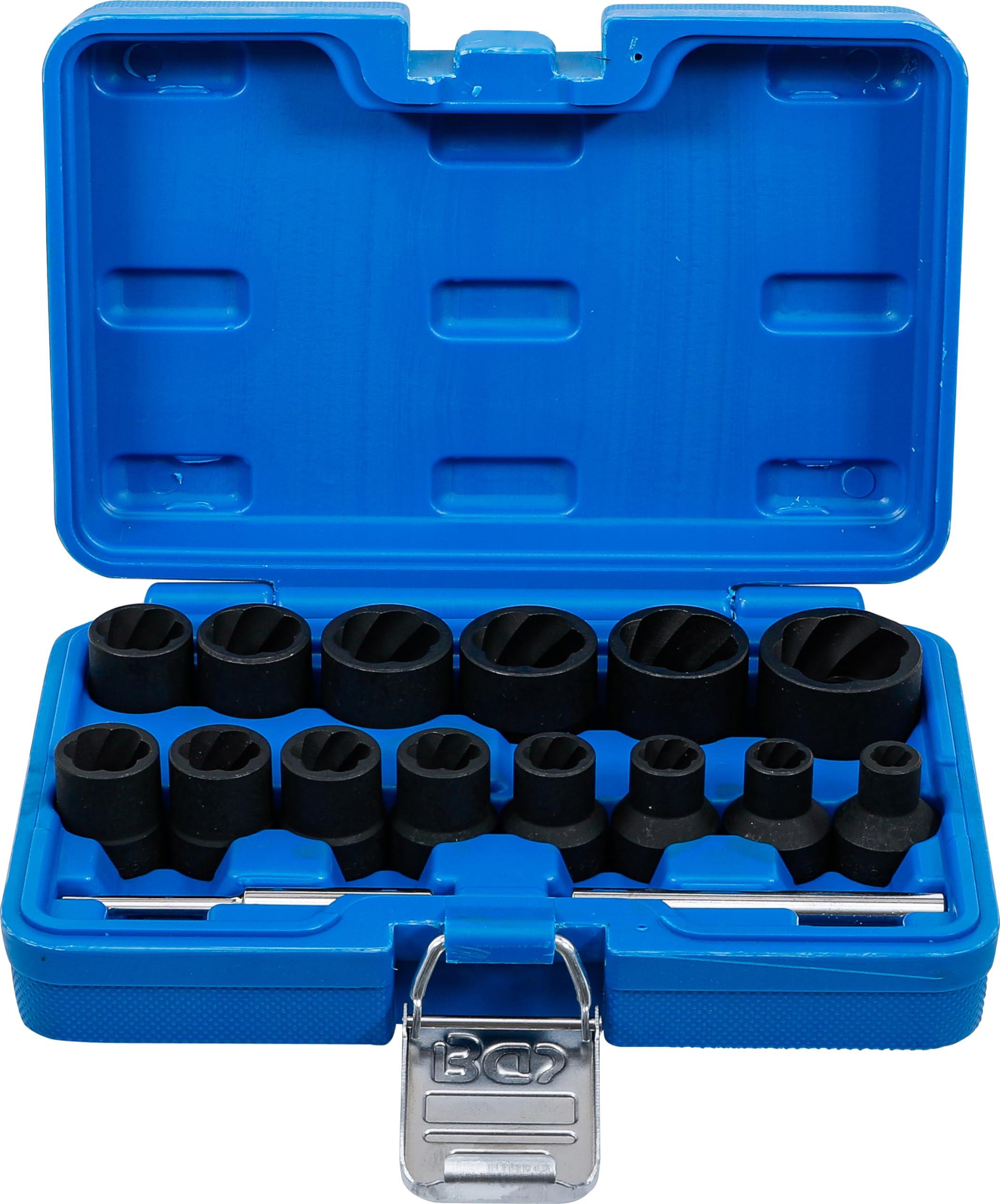BGS 5269 | Twist Socket Set (Spiral Profile) / Screw Extractor | 12.5 mm (1/2") Drive | 8 - 27 mm | 16 pcs.