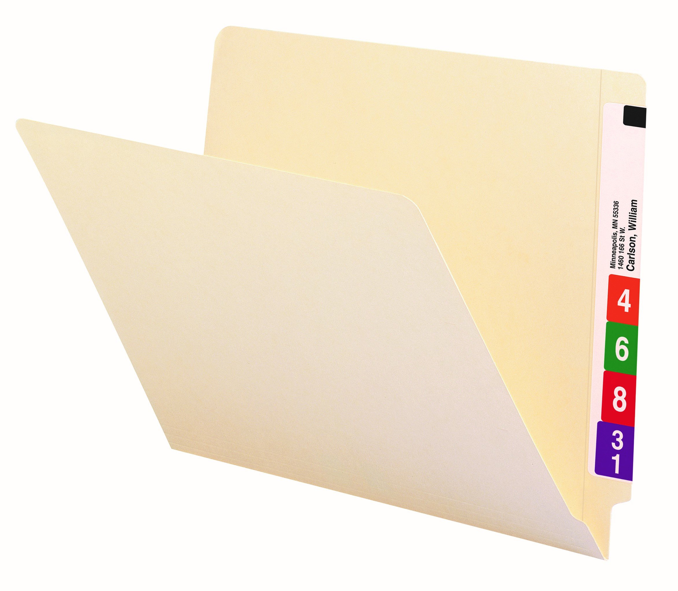 Smead End Tab File Folder, Shelf-Master Reinforced Straight-Cut Tab, Letter Size, Manila, 100 per Box (24109)
