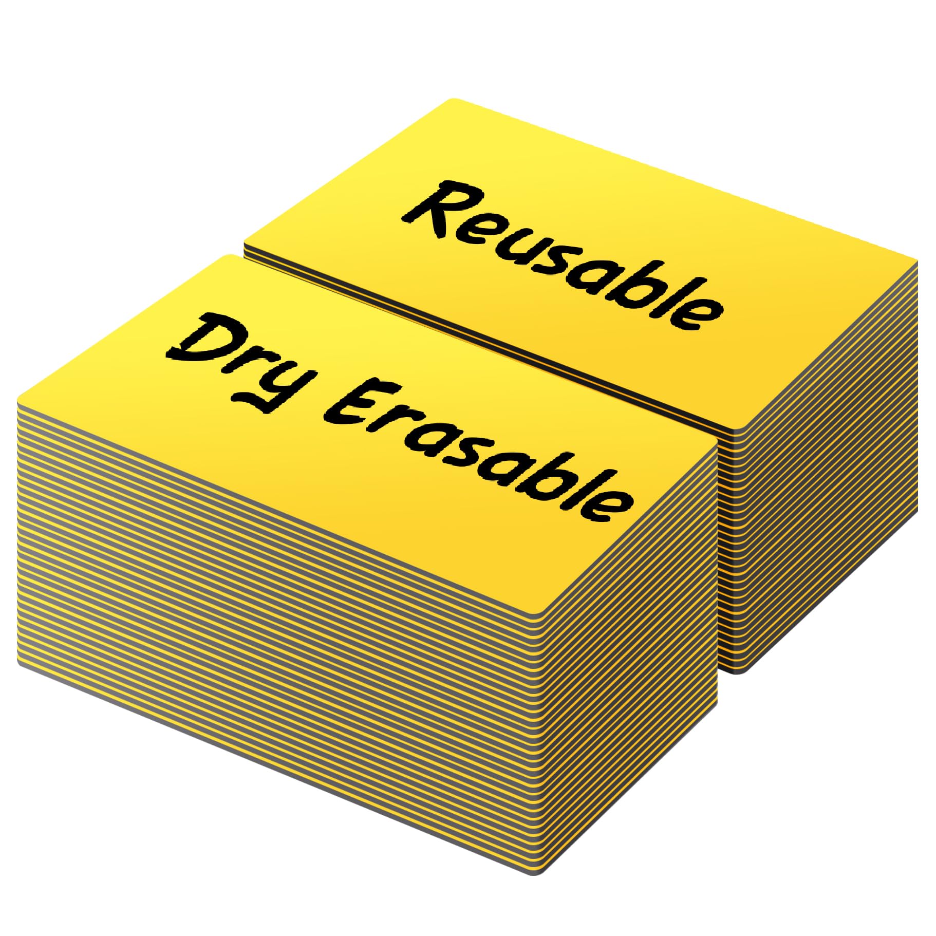 LLPT Dry Erase Magnetic Labels | 50PCS | 2.5CM x 10CM | Blank Writable Magnet Stickers Reusable | for Refrigerator Desktop Shelf DIY Whiteboard (DML1040YW) | Yellow