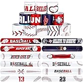 durony 24 Pieces Baseball Snap Bracelets Wristbands Sports Slap Bracelets for Sports Party Favors Classroom Prizes Birthday Gifts, Baseball Elements