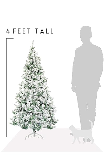 PERFECT HOLIDAY CHRISTMAS TREE, 4-FEET, FLOCKED SNOW