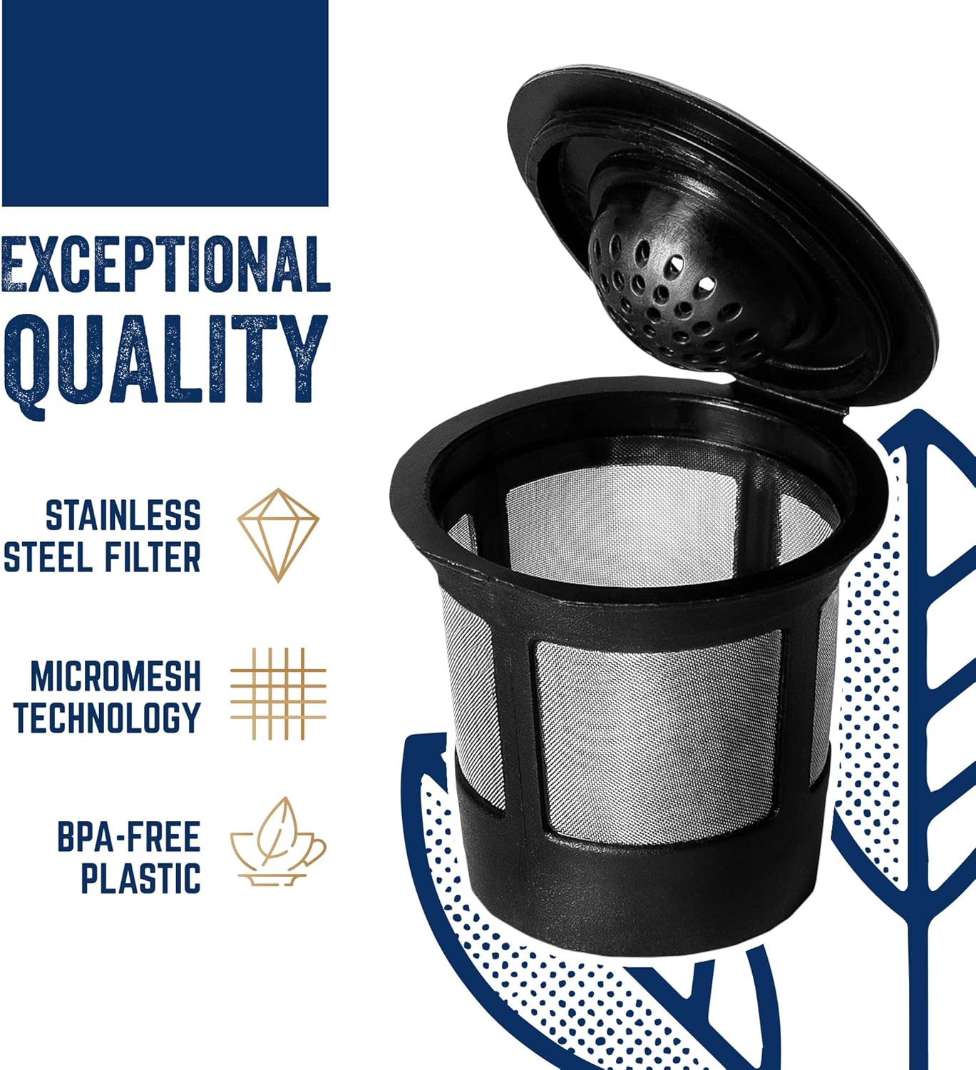 Reusable K Cups For Keurig 2.0 & 1.0 Brewers Easy To Use Refillable Single Cup Coffee Filters - Eco Friendly Stainless Steel Mesh Filter - Check for Compatibility, (Pack of 4): Kitchen & Dining