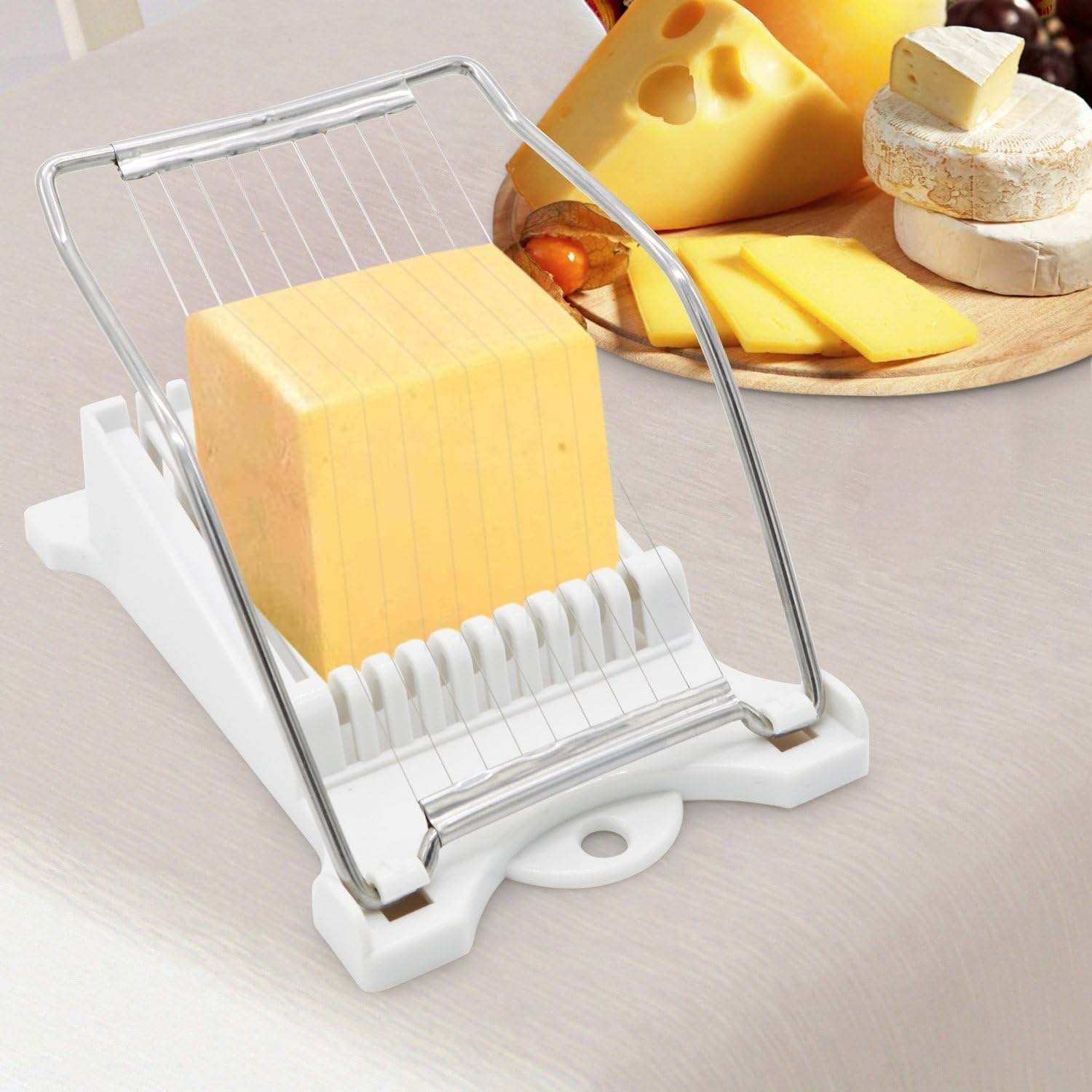 NACCO Heavy Duty Plastic Egg Slicer with Steel Cutting Wires (White)