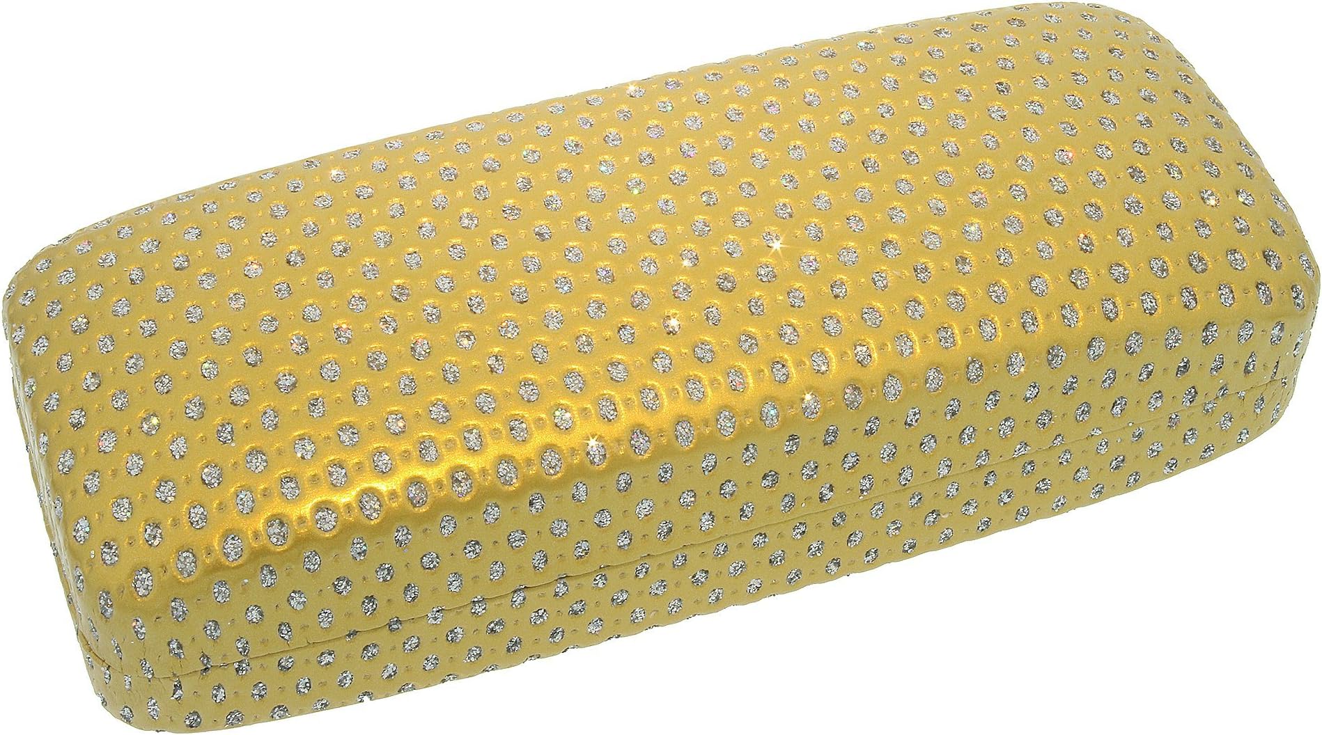Evolution Eyes Womens Eyeglass Case, Sparkle Glitter Dots On Pink, Gold, Black