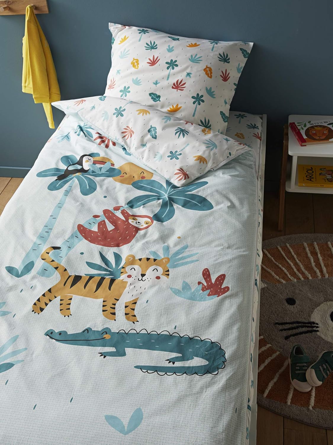 Vertbaudet Parure Caradou Facile A Border Avec Couette Jungle Party Bleu Tropical 95 Couettes Linge De Lit Mystik Com Au