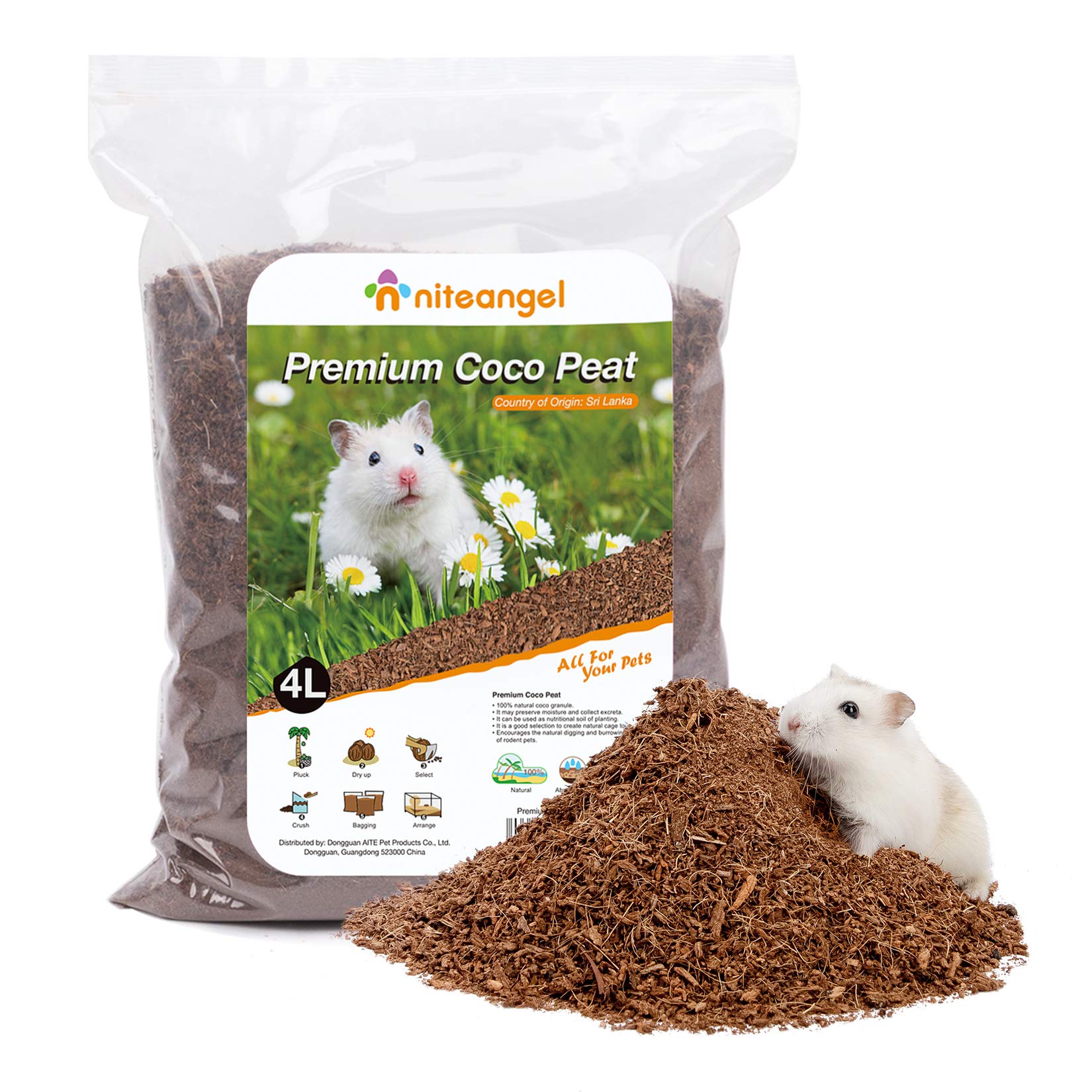Photo 1 of Niteangel Natural Coco/Cork Hamster Bedding Pet Litter for Dwarf Syrian Hamsters, Gerbils, mices, Degus or Other Small Animal