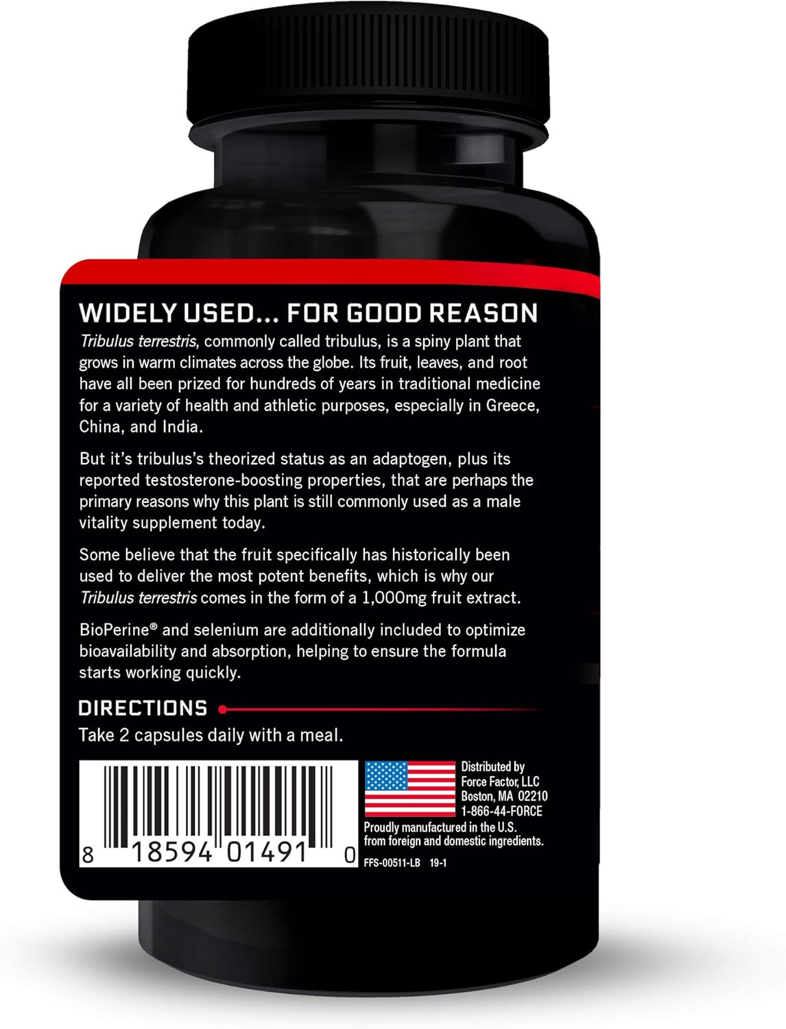 Tribulus Terrestris for Men, Testosterone Booster and Male Vitality Supplement, Tribulus Extract and Natural Ingredients for Superior Absorption, Fundamentals Series, 1000mg, Force Factor, 60 Capsules: Health & Personal Care