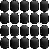 20Pcs Thick Handheld Stage Microphone Windscreen Microphone Foam Covers Reusable Mic Foam Filter Covers for Most Microphone (Black)