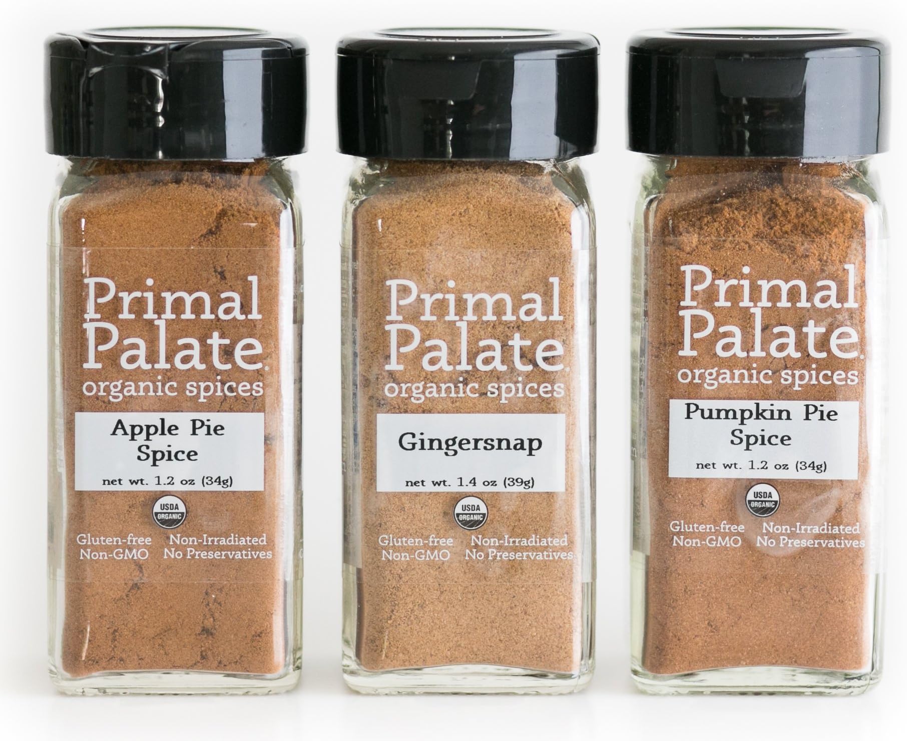 Primal Palate Organic Spices - Sweet Pack 3-Bottle Gift Set