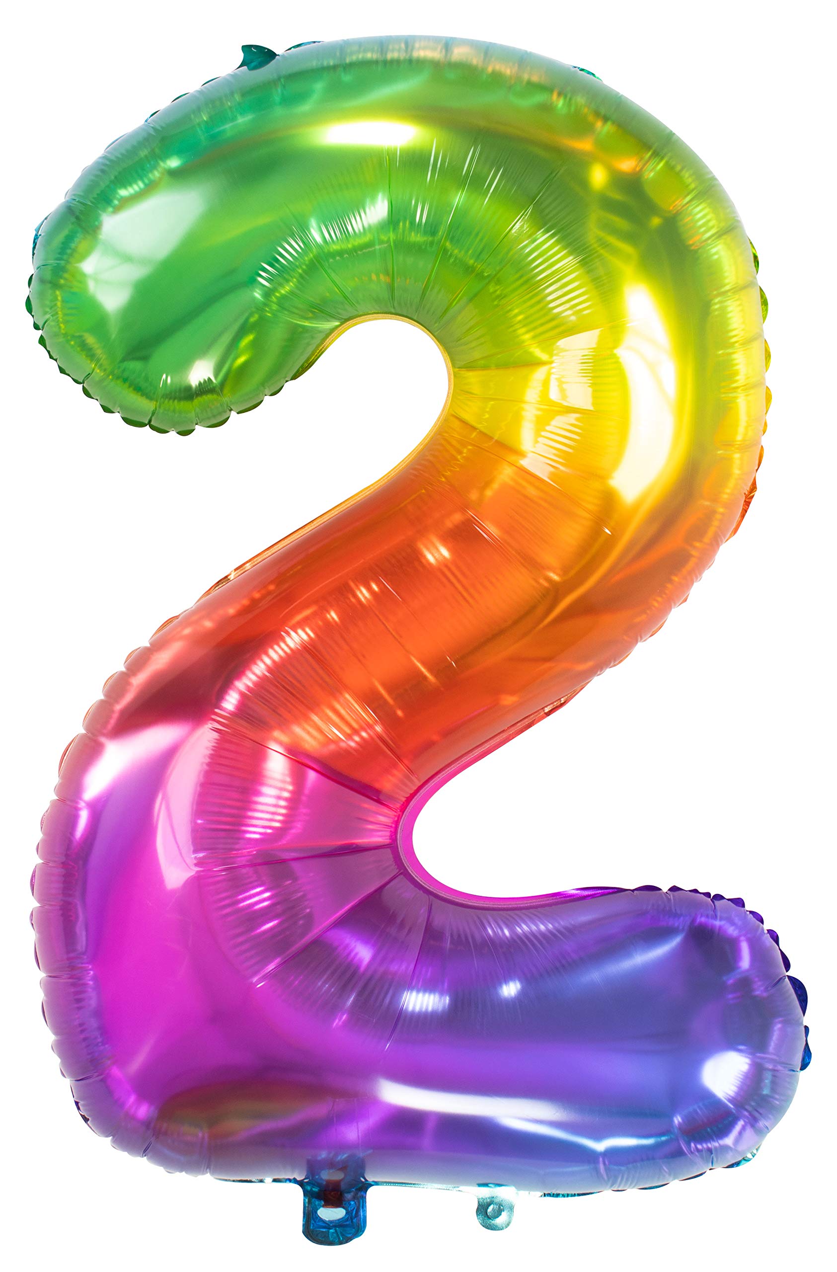 Folat 63242 Foil Balloon Yummy Gummy Rainbow Number 2-86 cm, Multi Colors, 86cm