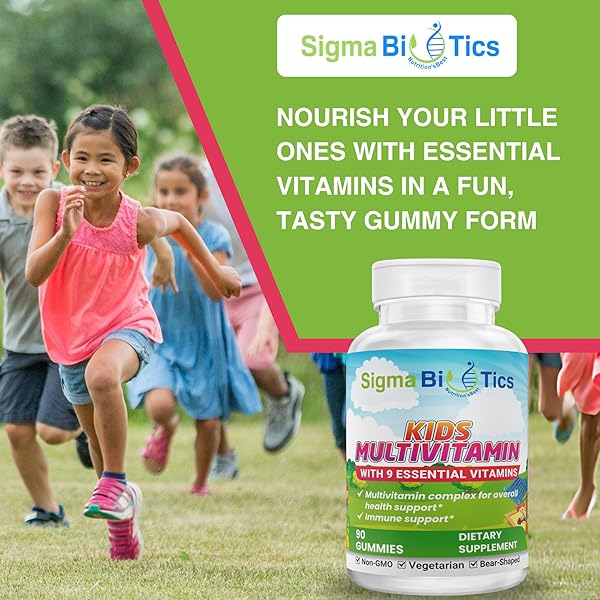 SIGMABIOTICS KIDS MULTIVITAMIN GUMMIES – BEAR-SHAPED FOR IMMUNE SUPPORT AND GROWTH – NON-GMO, VEGETARIAN DAILY GUMMIES – EXCITING FLAVORS – MULTIVITAMINS FOR KIDS – 45 SERVINGS