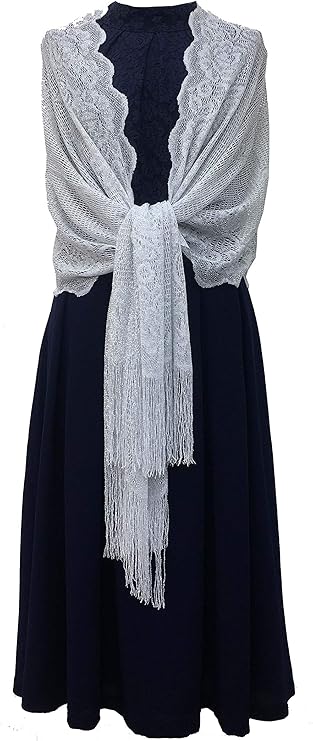 Amazon Co Jp 結婚式 ワンピース ロング レディース ストール パーティー ショール お呼ばれ 上品 羽織り ライトグレー 服 ファッション小物