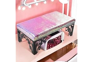 BOMOQING Nail Arm Rest,Large Aurora Dazzling Hand Rest for Nails Tech,Microfiber Leather Nail Arm Rest Cushion,Professional Arm Rest for Nails Tech