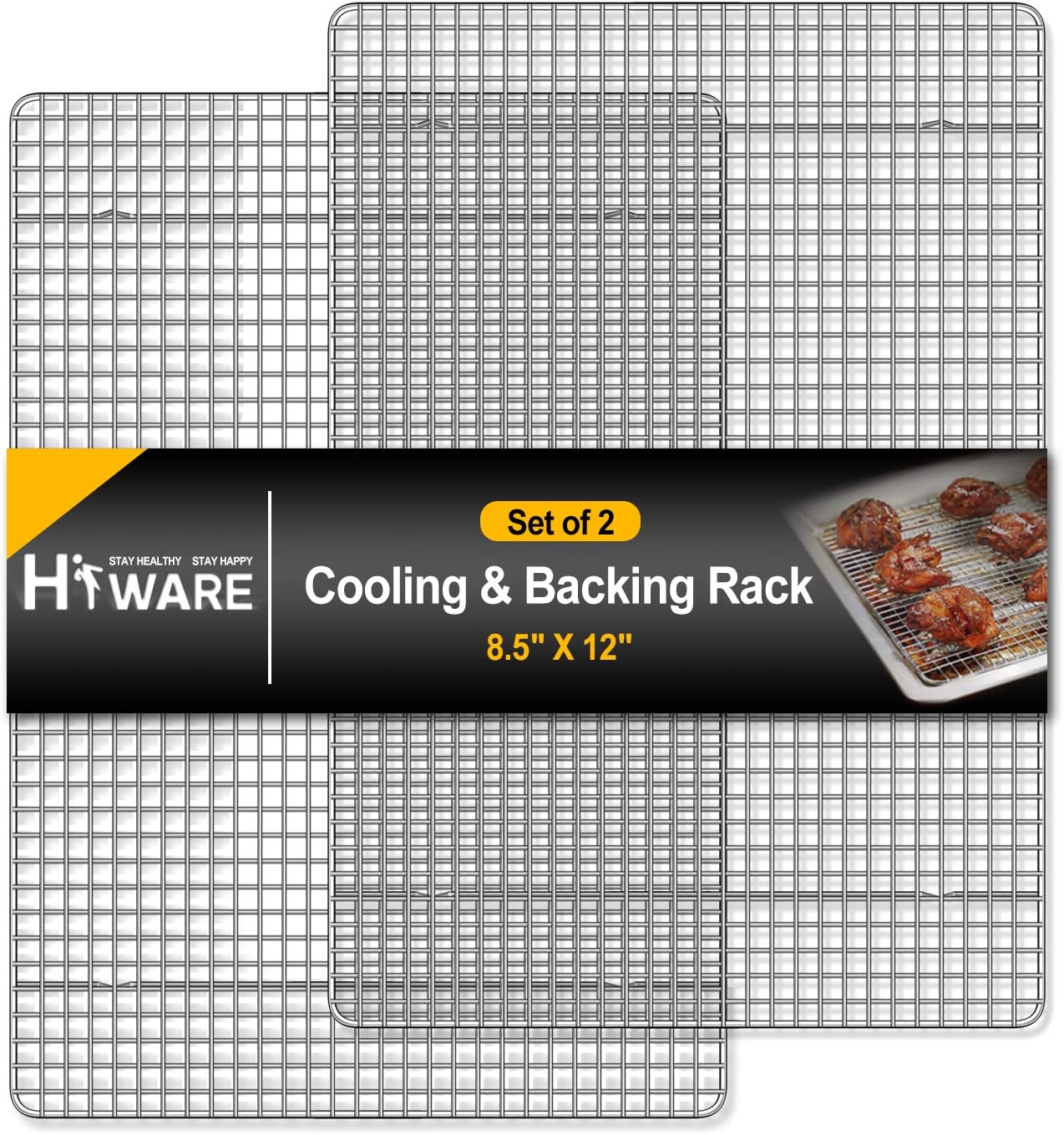 Hiware 2-Pack Cooling Racks for Baking - 8.5