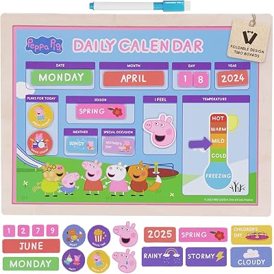 LUPPA Wooden Magnetic Daily Calendar Kids Interactive Learning Reusable