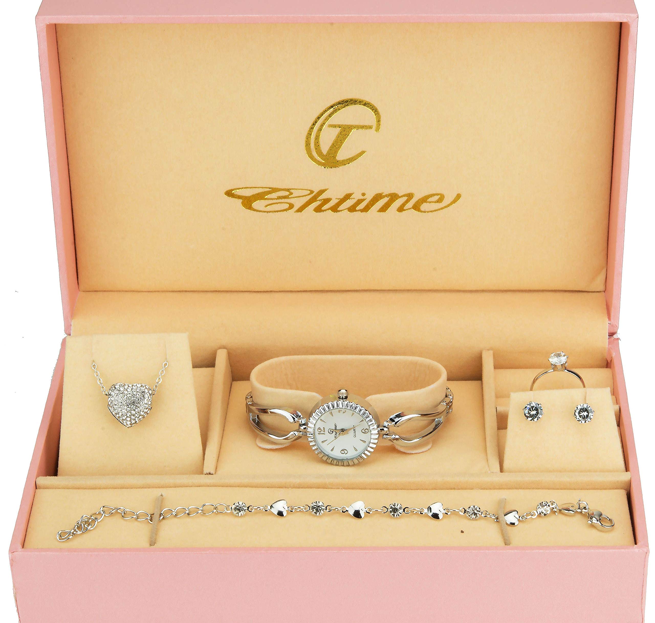 Gift Set Women's Watch - jewelry Set- Necklace-Ring- Earrings - Band