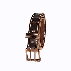Men’s Classic Leather Belt, Double Prong Retro