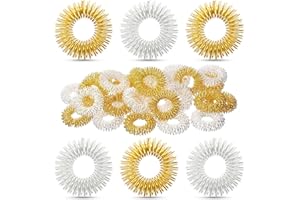 Finger Massage Rings, 40 Pcs Acupressure Ring, Spiky Sensory Finger Rings for Teens, Adults Silent Stress Reducer and Massage