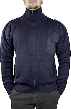 normani Bundeswehr Strickjacke mit durchgängigem Reißverschluss und hohem Wollanteil