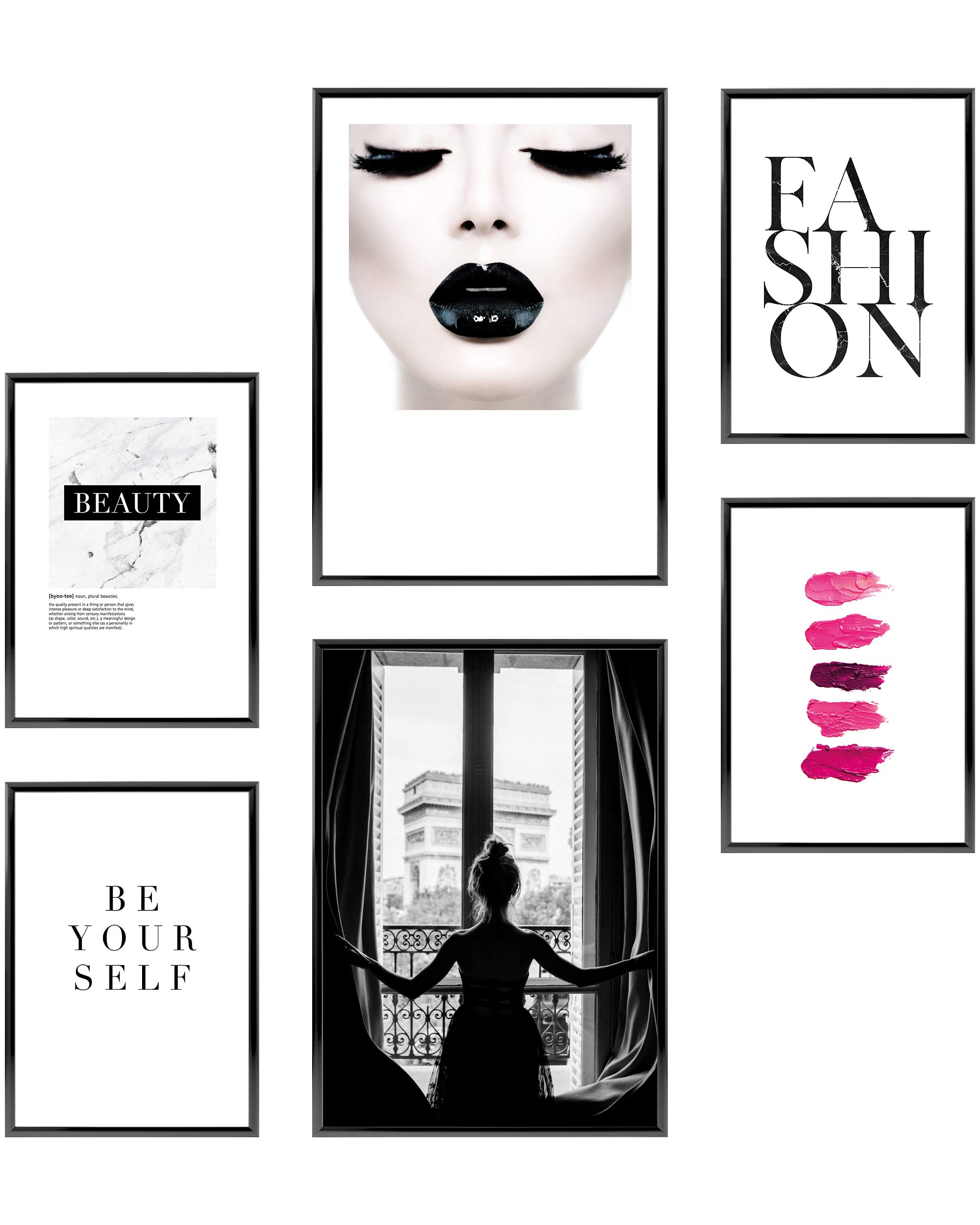 Heimlich® Wall Decoration Picture – Without Frames – Premium Poster Set for Home, Office, Living Room, Bedroom, Kitchen – 2 x (30 x 42 cm) and 4 x (21 x 30 cm) | Paris Fashion