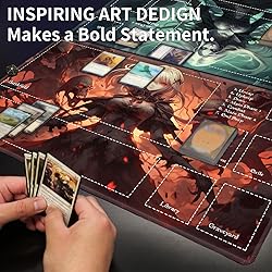 EDGFRTOIO Playmat with Zones for MTG Card Game