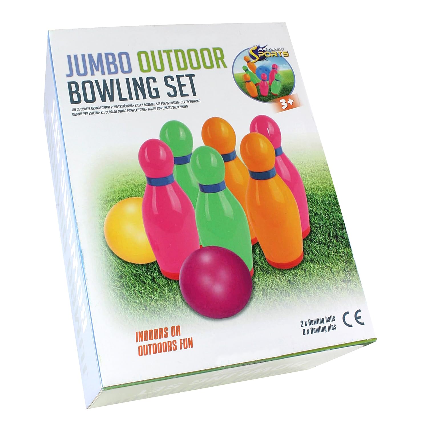 eBuyGB Jumbo Ten Pin Bowling Set Outdoor Garden Game 6 Pins 2 Balls