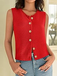 Womens Sweater Vest 2025 Trendy Casual Knit Sweater