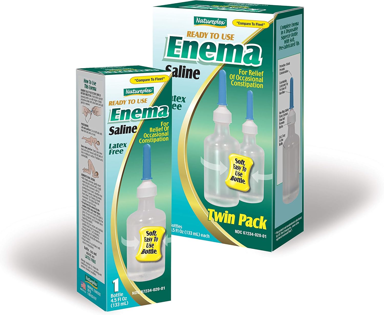 Ready to Use Saline Enema 3 Pack Health & Personal Care
