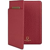 Vaultskin Leather Passport Holder, Slim RFID Blocking Travel Wallet for Men and Women, Fits Passport, Credit Cards, ID, Cash, Passport Cover Ideal Travel Accessories with Gift Box (Kensington)