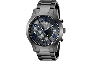 Guess Men's Stainless Steel Gunmetal Chronograph Bracelet Watch