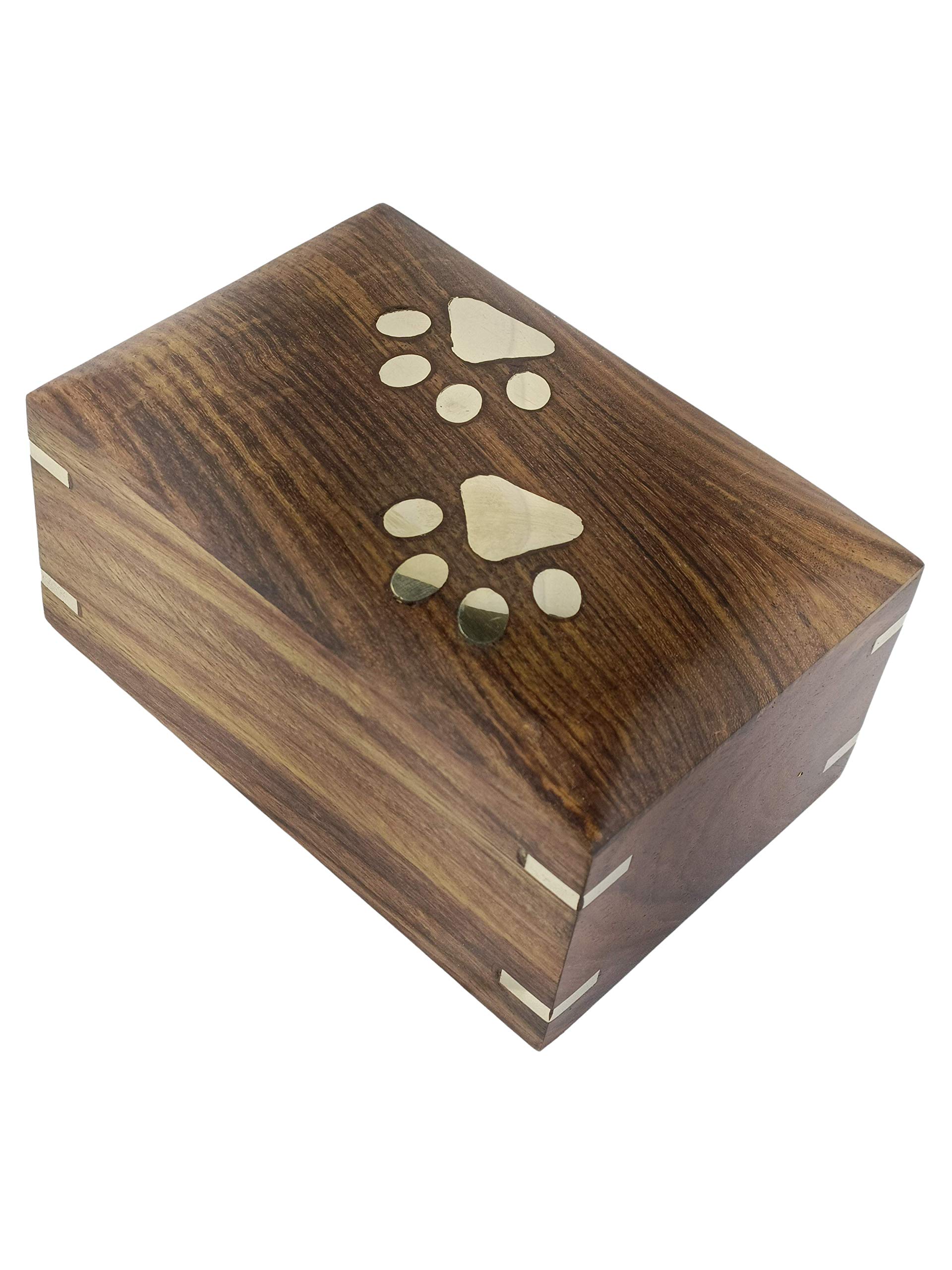 Indian Glance Rosewood Pet Urn Box - Peaceful Pet Memorial Keepsake Urn for Dogs,Cats (Small : 6" x 4" x 3" - 45lbs or 20kg)