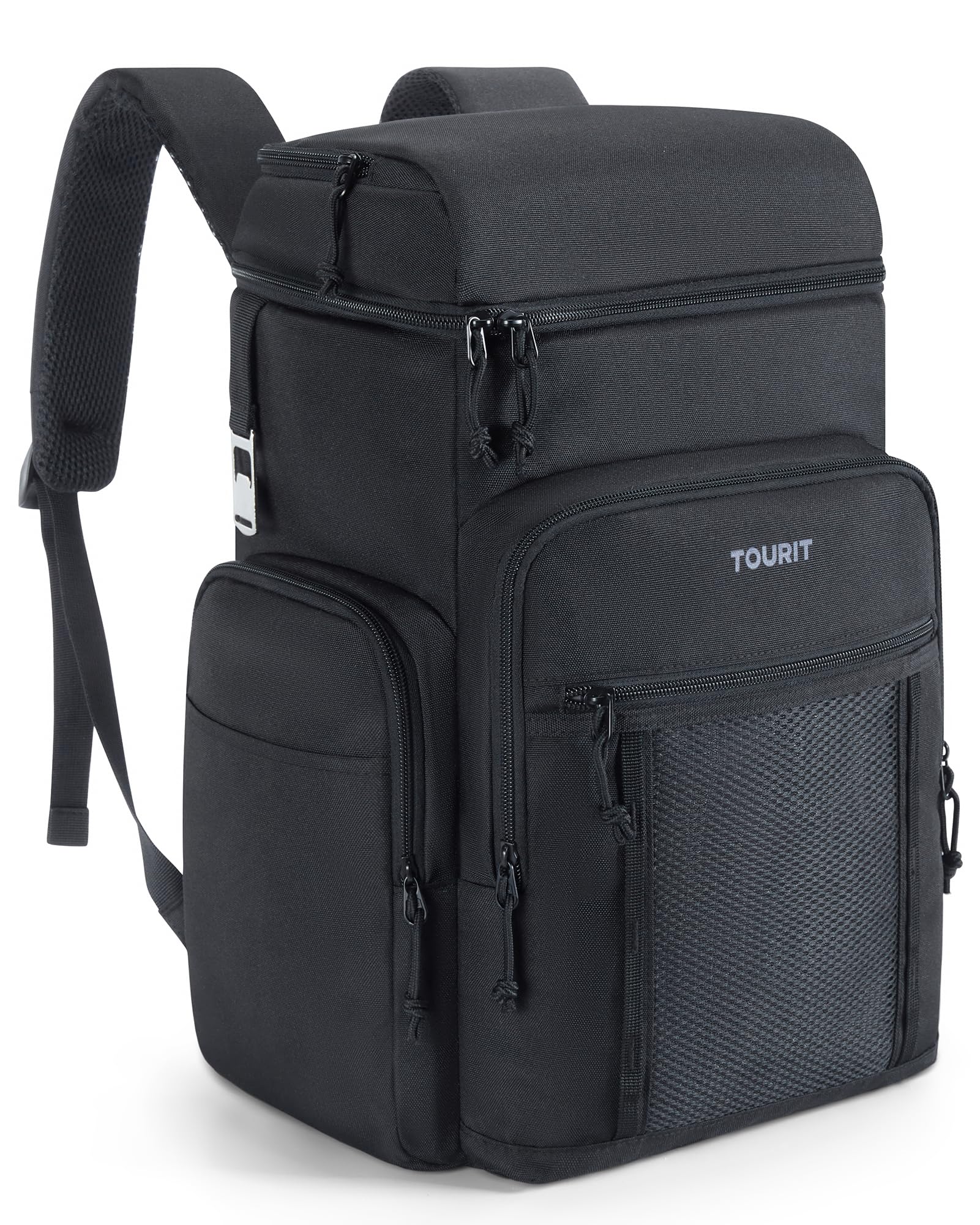 Photo 1 of TOURIT Waterproof Cooler Backpack: 30 Cans Insulated Leakproof Portable Cooler Bag Beach Travel Camping Picnic Hiking Black