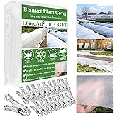 WYRJXYB Plant Covers Freeze Protection 10 x 33Ft with 20 Stainless Steel Clips- Frost Cloths Plant Blankets Floating Row Cover for Outdoor Plants Winter Raised Bed Greenhouse Frost Sun Protection