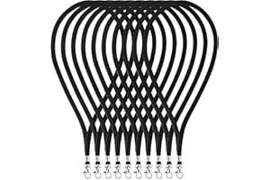 Neck Strap Lanyards - Fushing 100 Pack Black ID Badge Lanyards with Swivel Clasp for Office ID Card Holders Badges Holders Ke