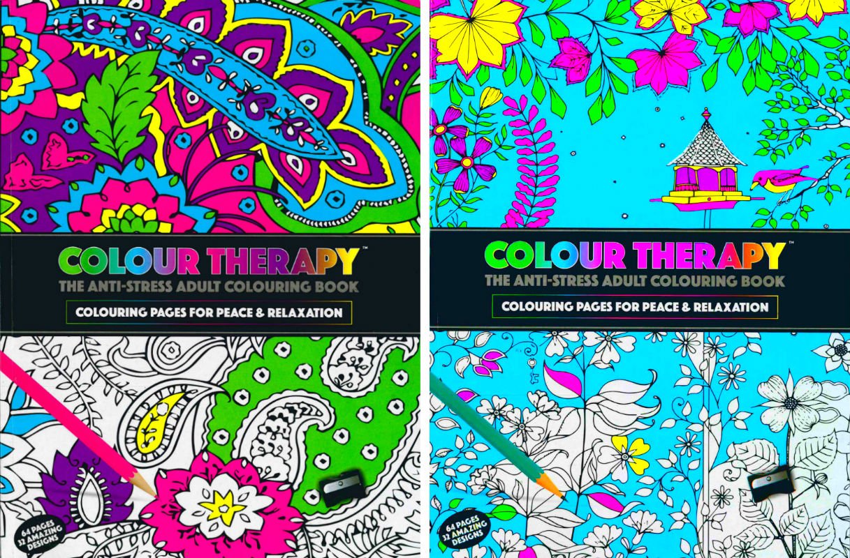 LIBRI DA COLORARE PER ADULTI IN 2 DIVERSE FANTASIE TERAPIA INCLUDONO 1244 LIBRI Amazon Cancelleria e prodotti per ufficio
