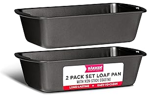 BAKKENMASTER Bakken- Swiss Loaf Pan Set 2-Piece - Deluxe Nonstick Carbon Steel Bakeware for Perfect Bread and Cakes – Dishwasher Safe, Premium Pans for Home Baking