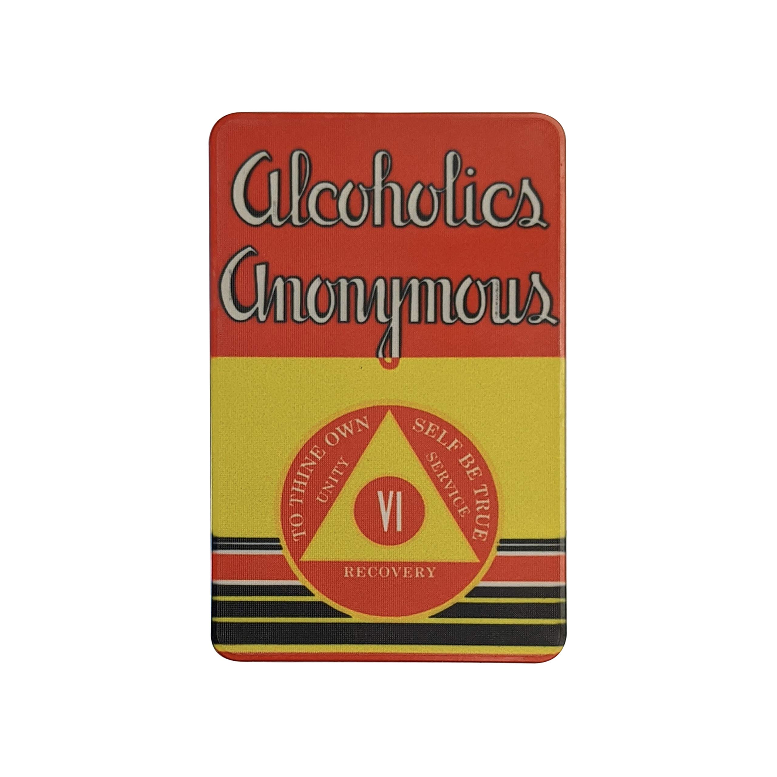 MYRECOVERYSTORE First Editionโ Big Book Alcoholics Anonymous Rectangular AA Sobriety Chip with How It Works (Years 1-50 Offered) Wallet Card Style Recovery Chip (Year 6) โ image 1