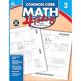 Carson Dellosa Common Core Math 4 Today 3rd Grade Workbooks, Telling Time, Fractions, Addition, Subtraction, Multiplication, Division, and More Mathematics Classroom or Homeschool Curriculum (Volume 6)